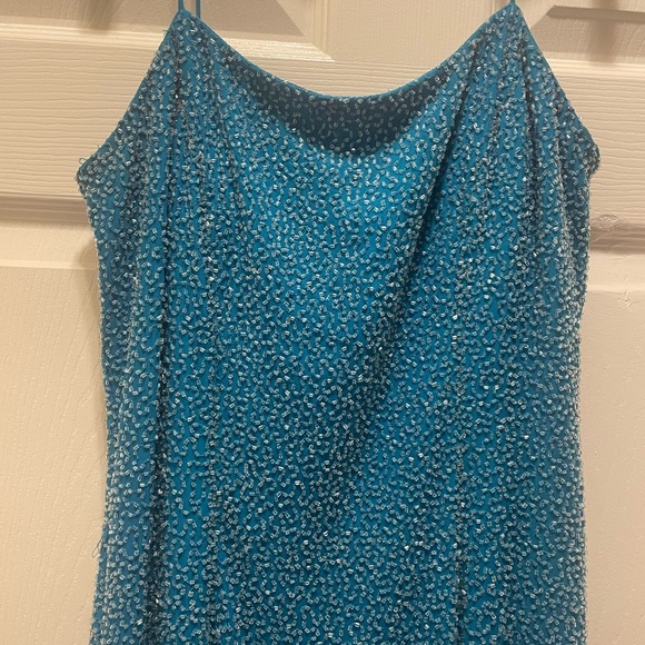 Vintage Je Matadi Fully Beaded Silk High Low Gown Size M - Picture 2 of 14